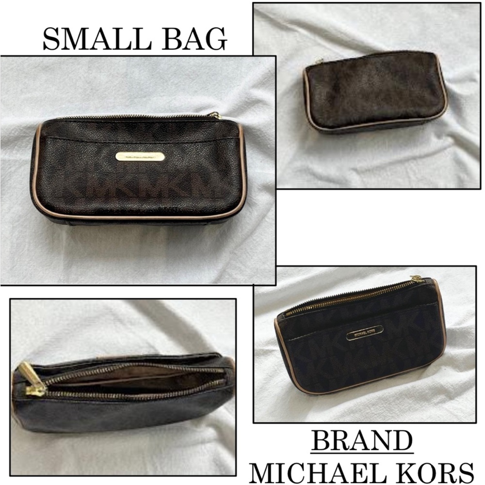 Michael Kors Black and Brown Toiletry Bag